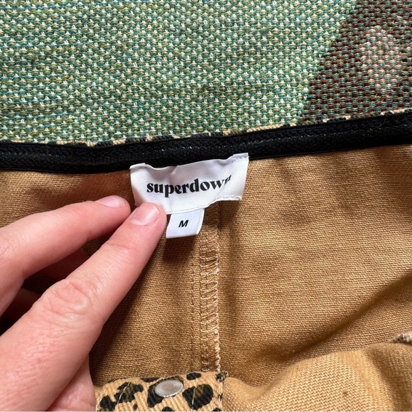 NWOT Superdown Denim Leopard Button Up Strapless Dress Medium - Picture 4 of 4